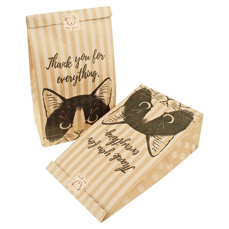 100 件可愛小貓牛皮紙袋_包裝，適用于餅干、糖果、蛋糕、巧克力、零食包裝適合烘焙派對禮品贈送貼紙（黑色） A-100PCS-SMALL_ 亞馬遜中國_ 廚具-海外購 美亞直郵 - 2.jpg